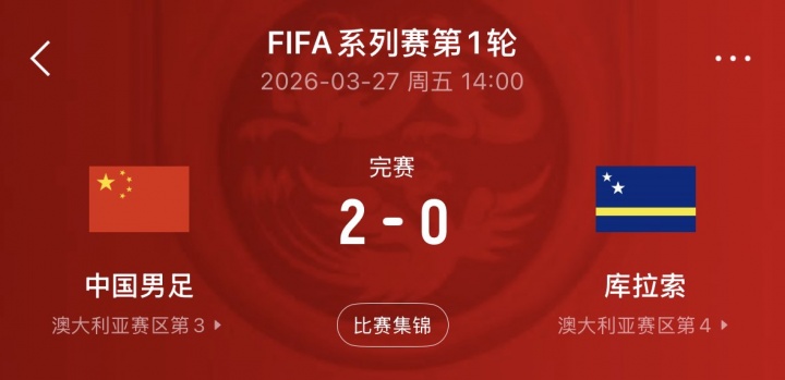 库拉索逼平厄瓜多尔取队史首分，国足三月热身曾2-0将其斩落